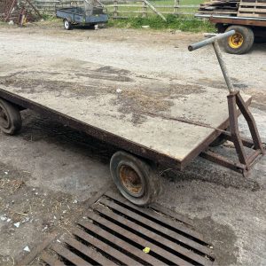 8 FOOT X 4 FOOT TOWABLE 4 WHEELED DOLLY TROLLEY ANTIQUE RESTORATION