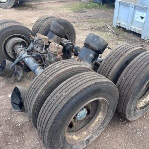 2 X ROR AXLES ON DRUM BRAKES WITH 215/75R17.5 TYRES TRACTOR LOW LOADER TRAILER