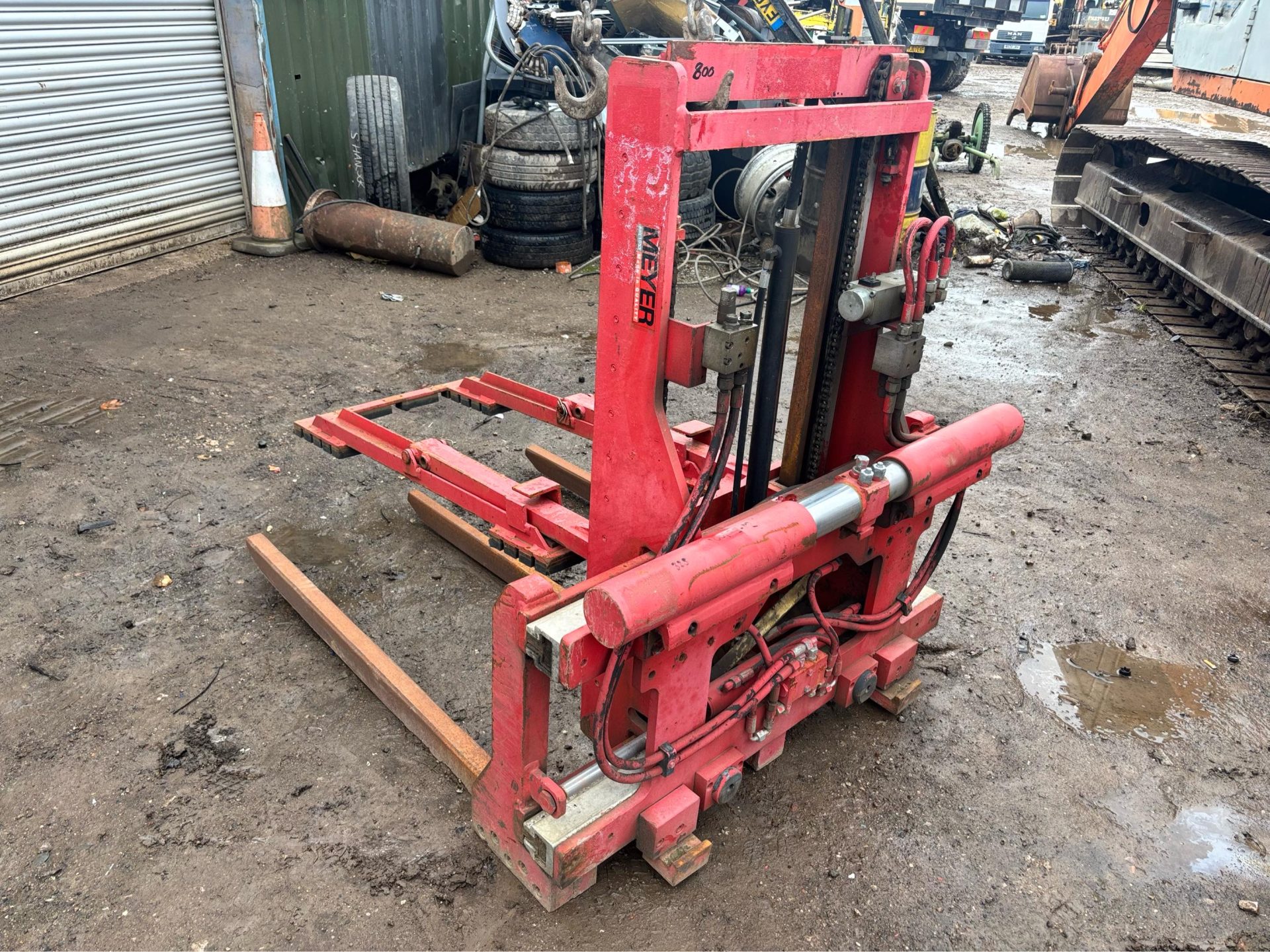 2008 MEYER HYDRAULIC WIDENING FORKLIFT BLOCK ATTACHMENT DIESEL FORK LIFT - Image 8