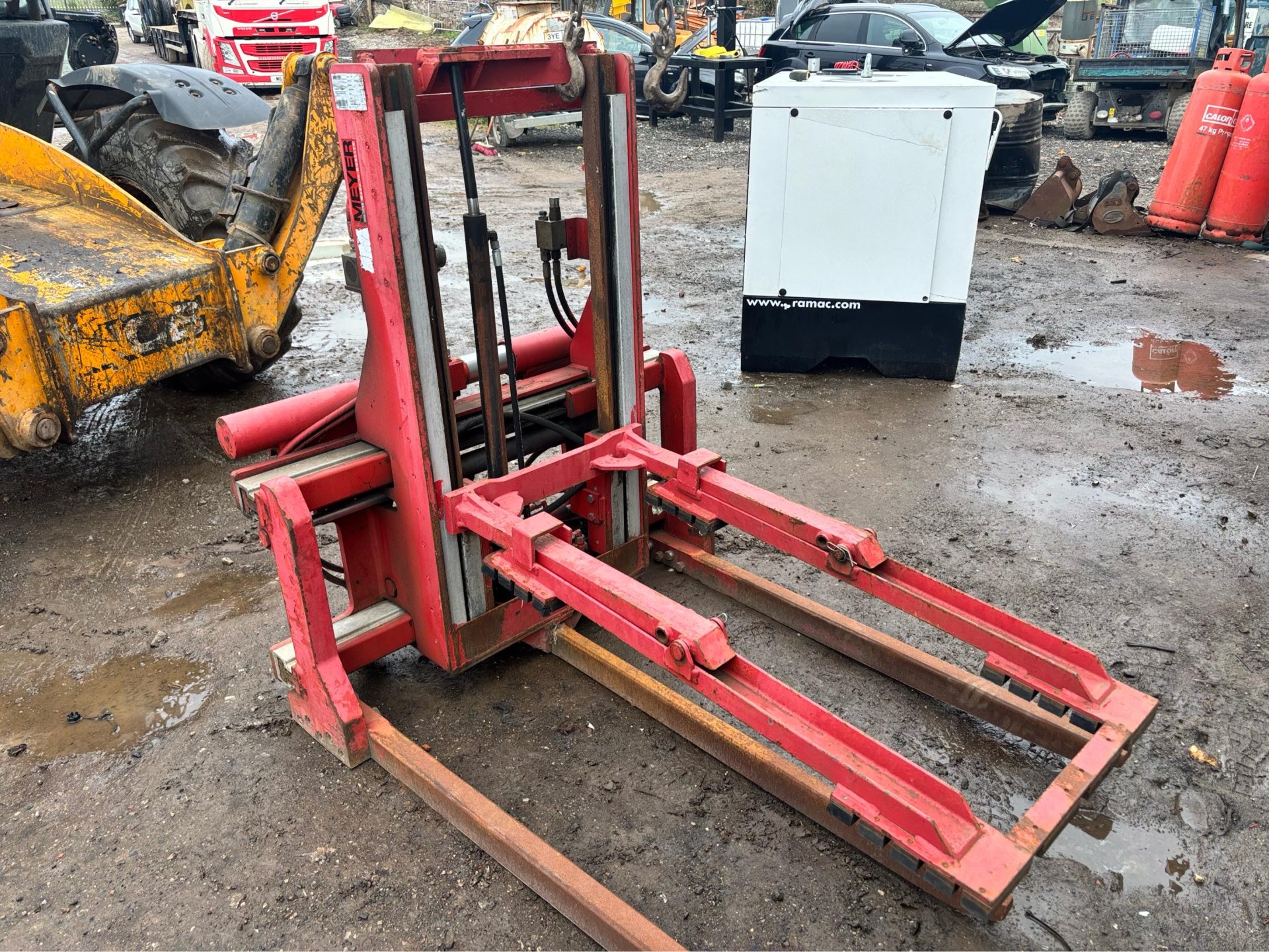 2008 MEYER HYDRAULIC WIDENING FORKLIFT BLOCK ATTACHMENT DIESEL FORK LIFT - Image 7