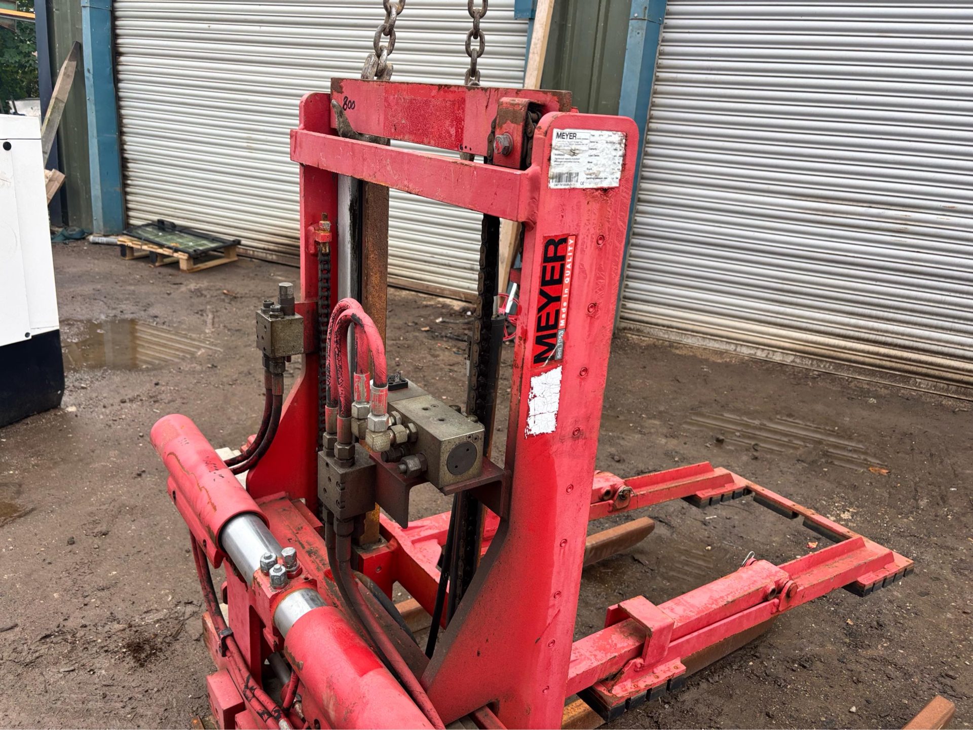 2008 MEYER HYDRAULIC WIDENING FORKLIFT BLOCK ATTACHMENT DIESEL FORK LIFT - Image 6