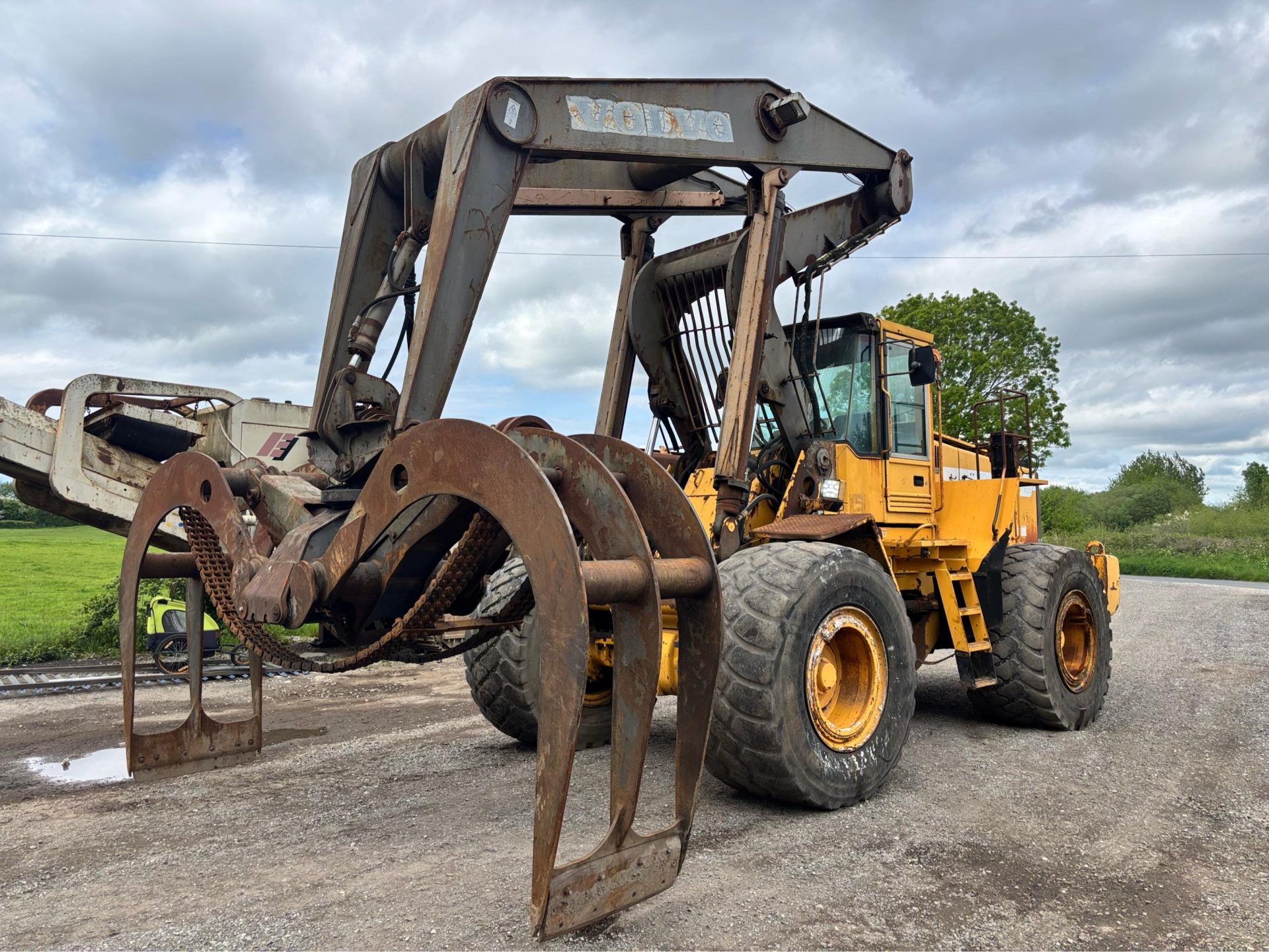 1998 VOLVO 180C LOG TIMBER GRAB HANDLER WHEELED LOADING SHOVEL LOADER