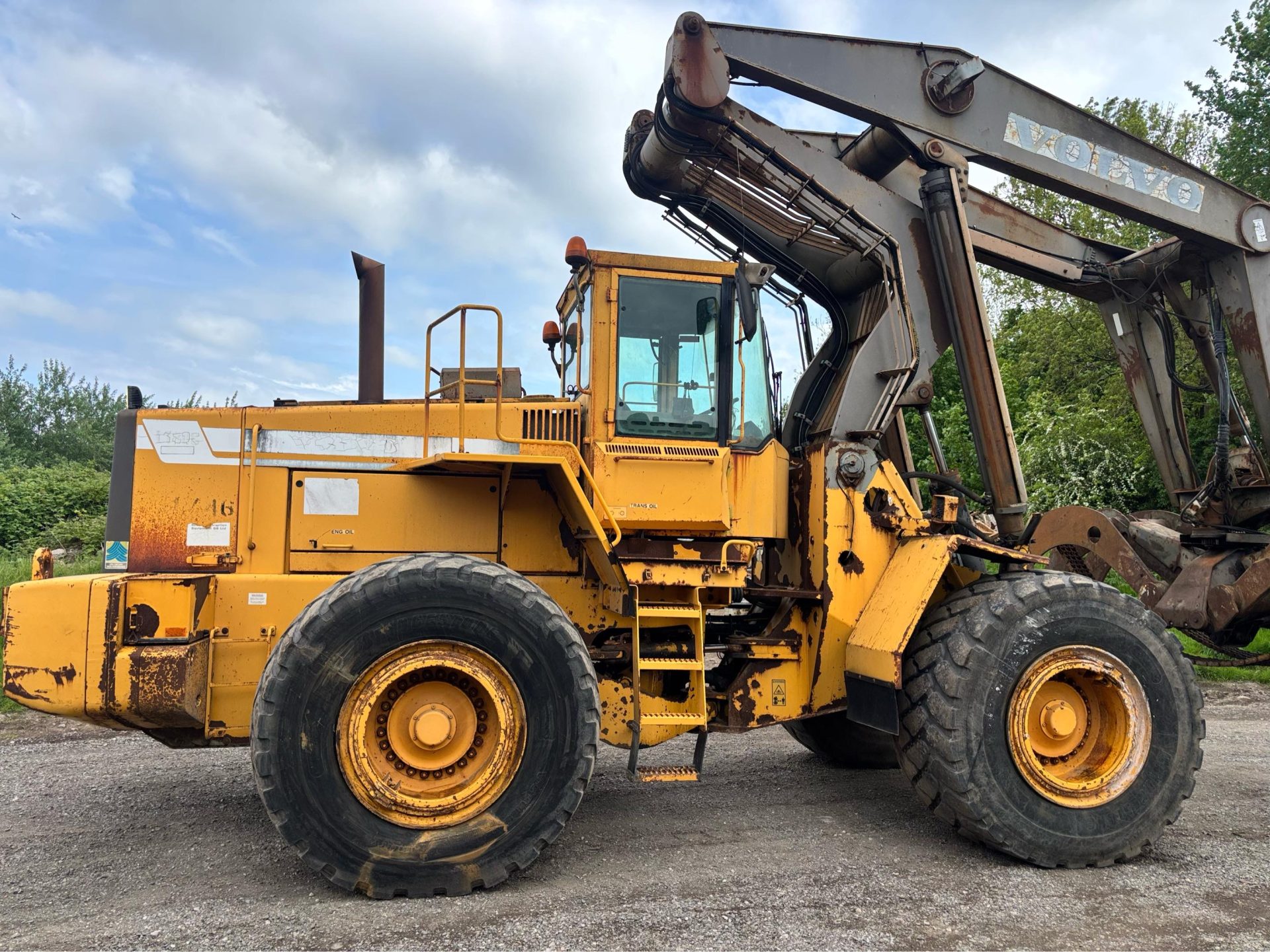 1998 VOLVO 180C LOG TIMBER GRAB HANDLER WHEELED LOADING SHOVEL LOADER - Image 7