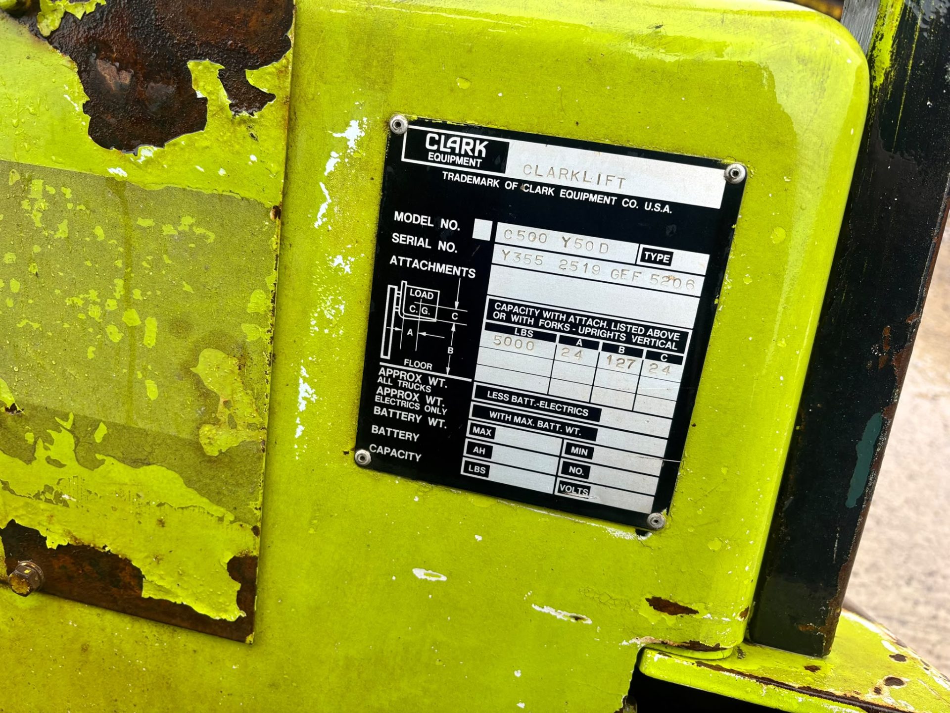 CLARK C500 Y50D DIESEL FORKLIFT 2.5 TON FORKLIFT TRUCK PERKINS ENGINE SIDE SHIFT - Image 6