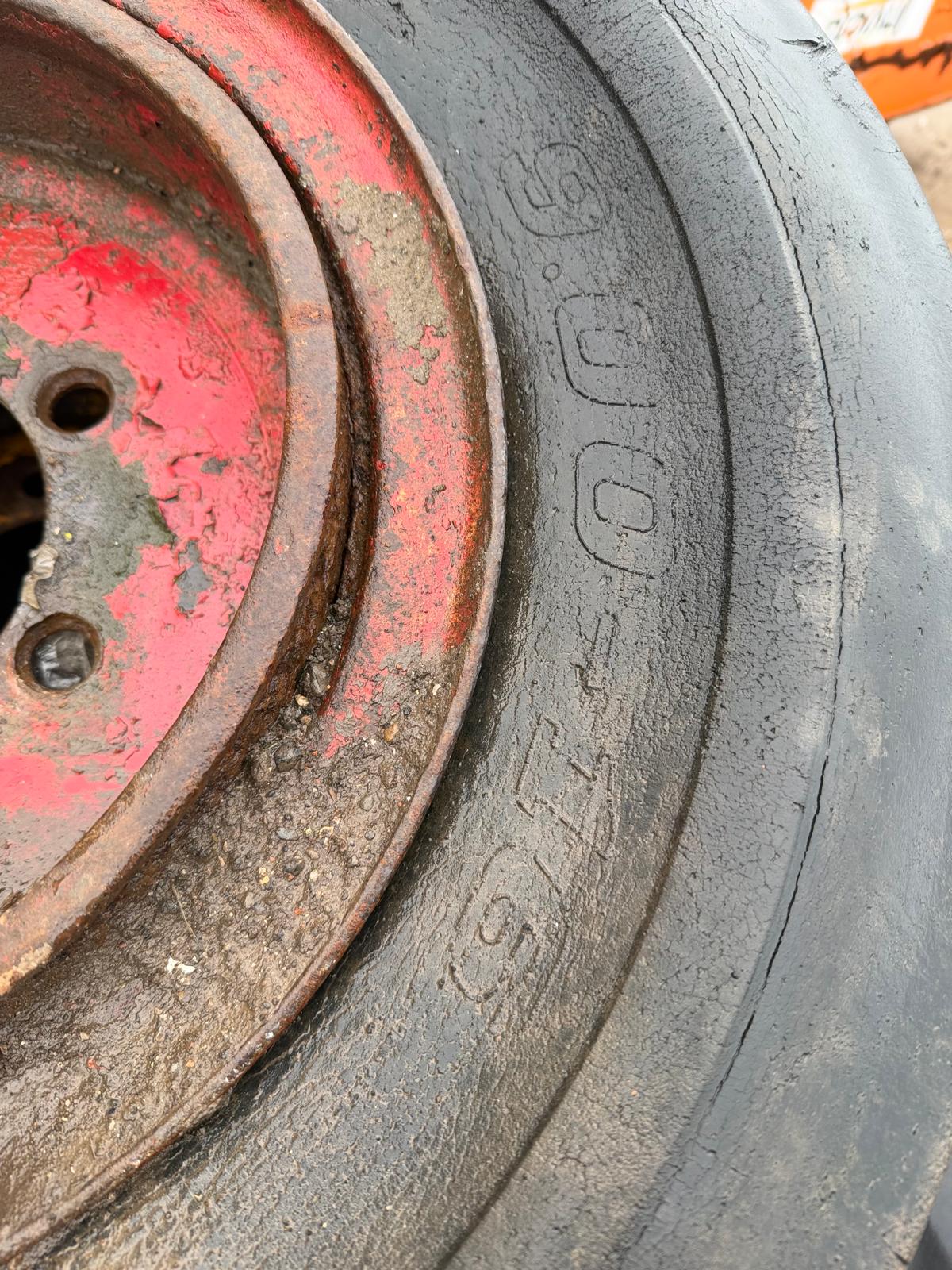 2 X JCB 3C FRONT WHEELS & TYRES 9.00-16 - Image 4