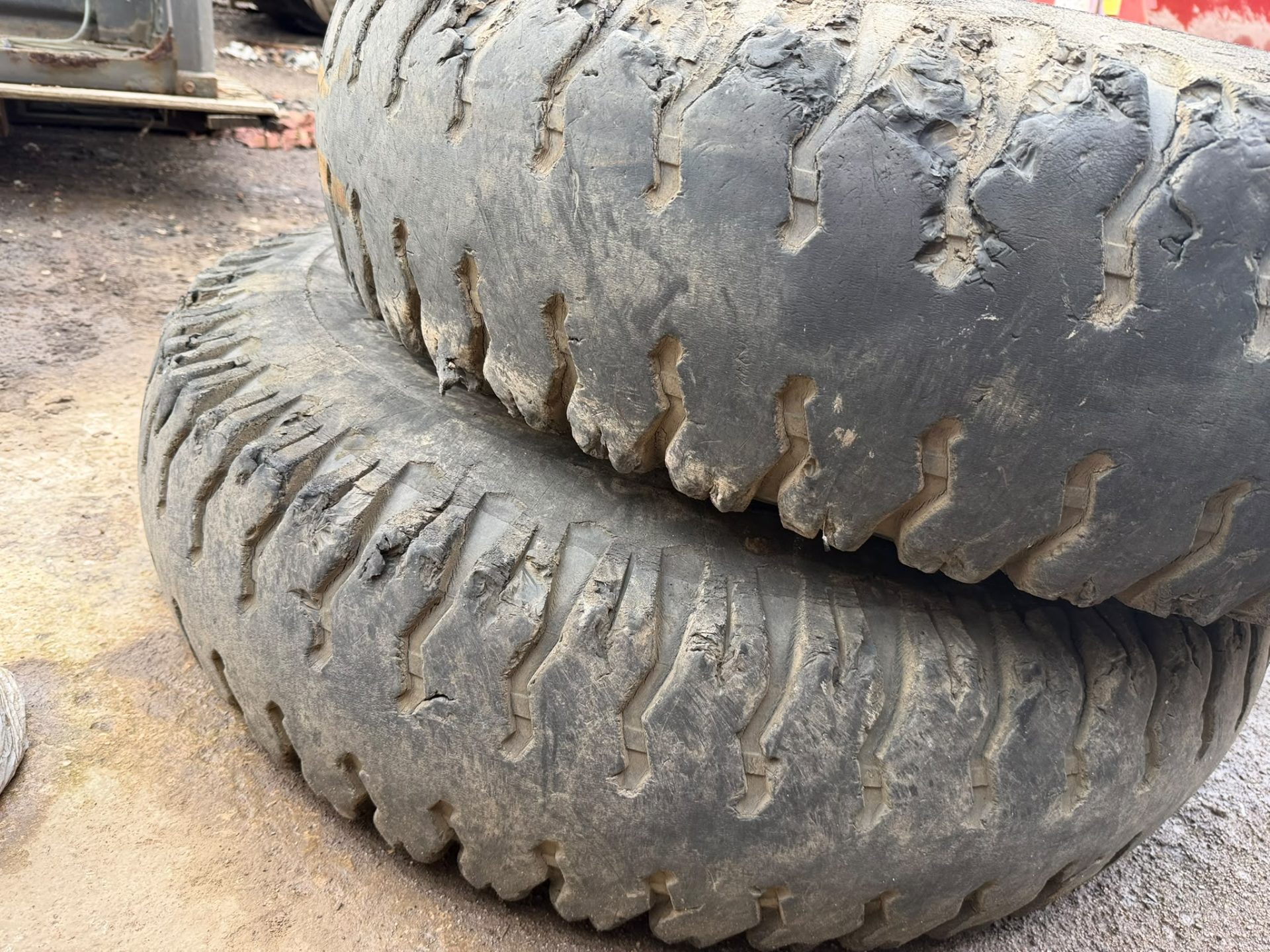 2 X 12-10 FORKLIFT WHEELS AND TYRES 10 STUD INDUSTRIAL FORKLIFT PAIR