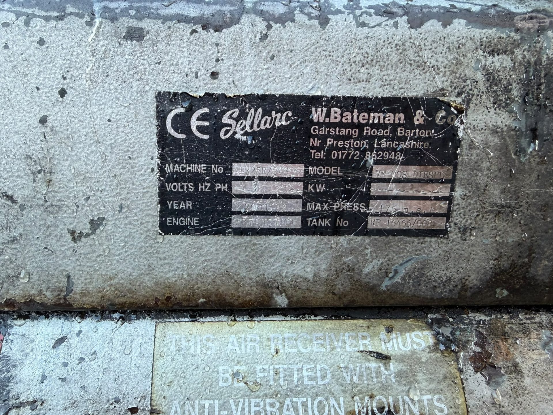 SELLARC DIESEL AIR COMPRESSOR ROBIN DY35 175PSI FARM WORKSHOP SITE - Image 18